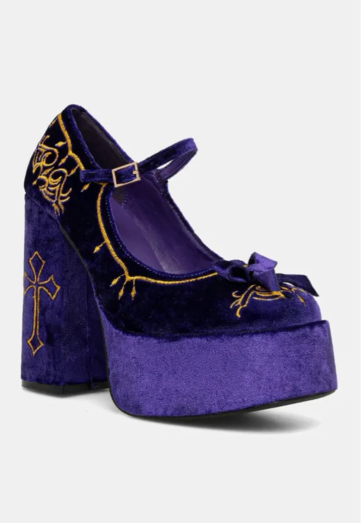 Koi Footwear Royal Manor Purple Heels