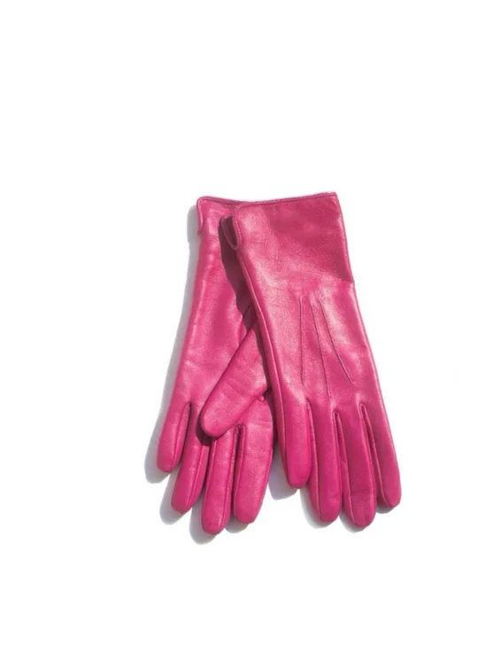 Hot pink leather gloves 