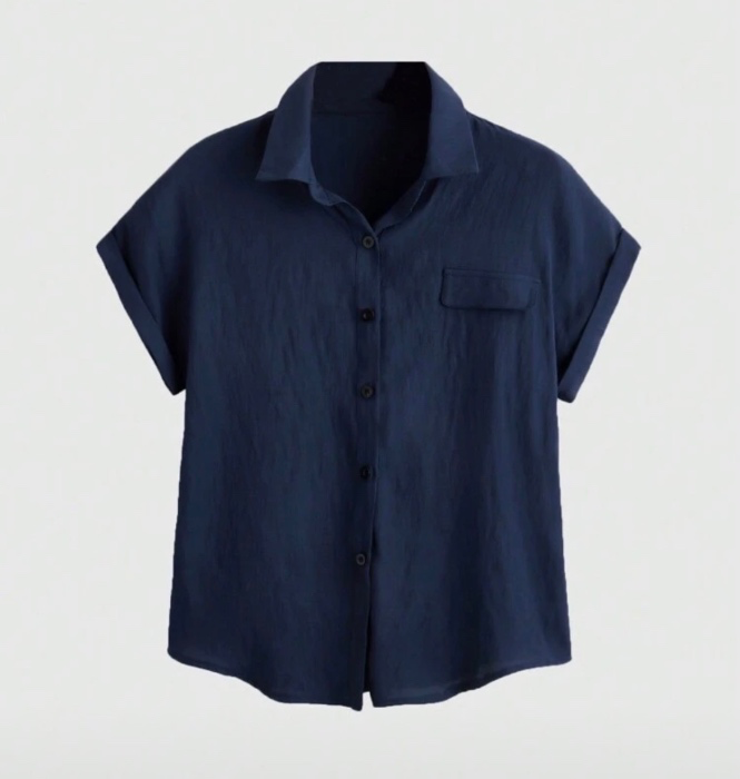 Button Short Sleeve Top