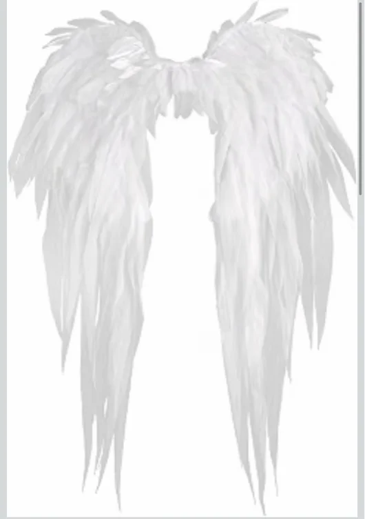 MehelloFeather Angel Wings White 2.3Ft Fairy Wings Costume Accessories for Photo Booth Women's Angel Props Cosplay Princess Stage Show