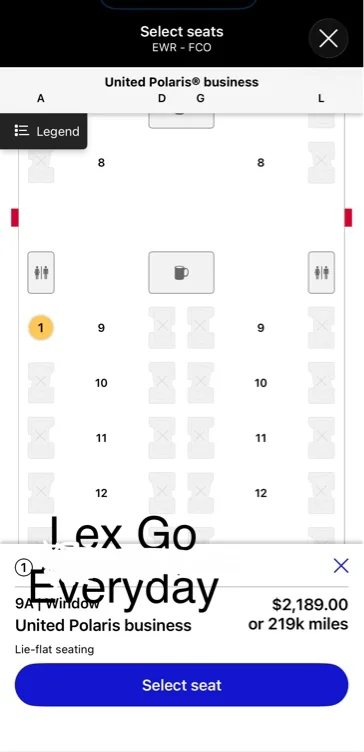 Polaris First Class Ticket to Italy