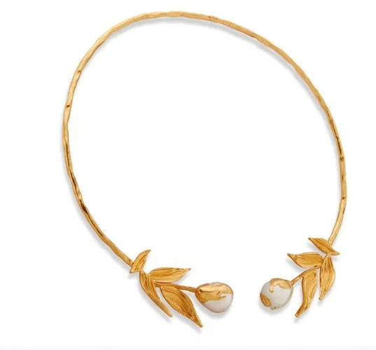 Gold Reva Choker With Baroque Pearls