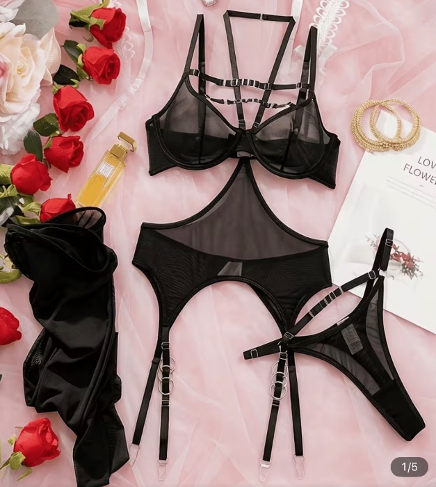 Black transparent lingerie 