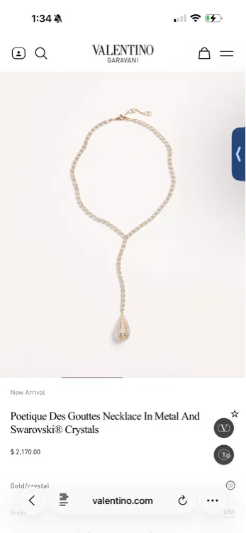 Poetique Des Gouttes Necklace In Metal And Swarovski® Crystals