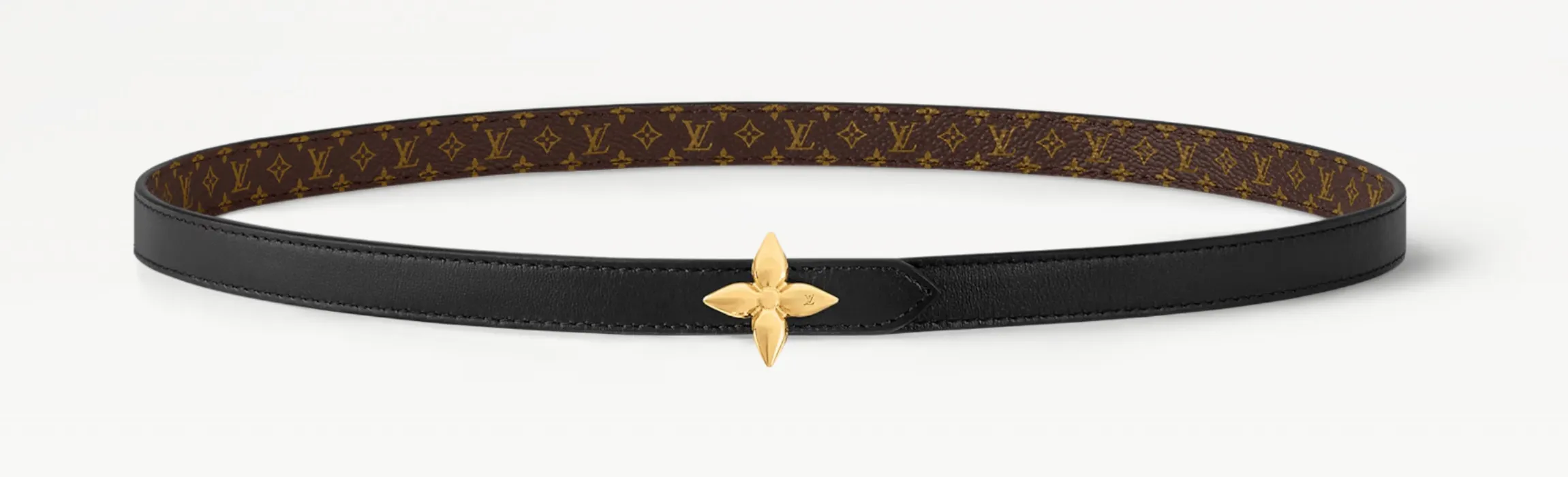 Ceinture LV Mini Flowergram 15 mm réversible