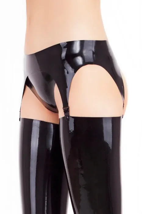 latex garter belt+latex stocking