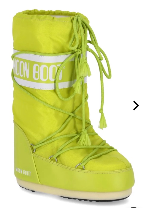 Neon green Moon Boots