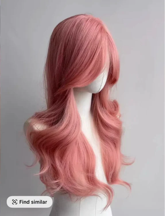 Pink Long Wavy Wig