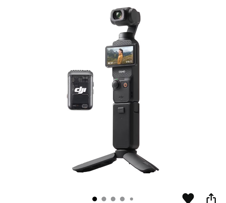 DJI Osmo Pocket 3 Creator Combo, Vlogging Camera with 1'' CMOS & 4K/120fps Video, 3-Axis Stabilization, Face/Object Tracking, Fast Focusing, Mic Included for Clear Sound, Small Camera for Photography - Osmo Pocket 3 Creator Combo