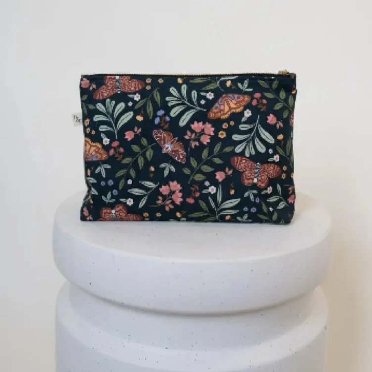 Large Flat Bottom Bag - Night Garden