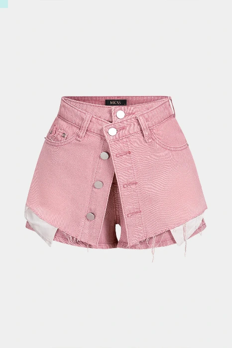 Denim Button Pocket Shorts 