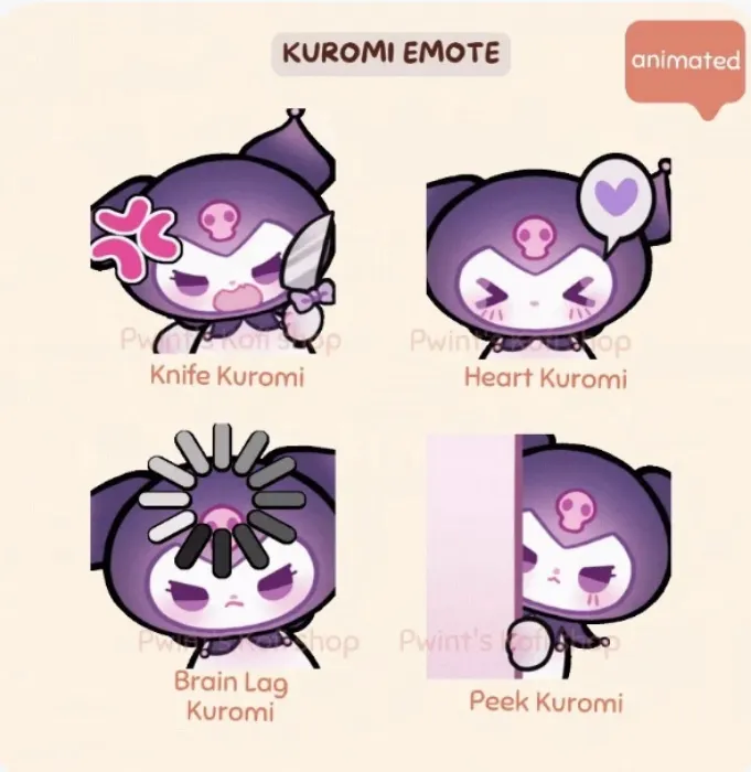 ꒰ vgen ꒱ kuromi animated emotes
