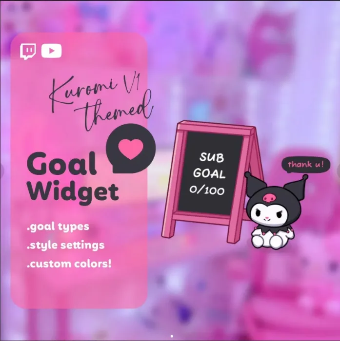 ꒰ vgen ꒱ kuromi goal widget