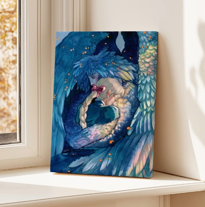 Howl's Moving Castle Wrapped Canvas, Miyazaki, Studio Ghibli (28"x20")