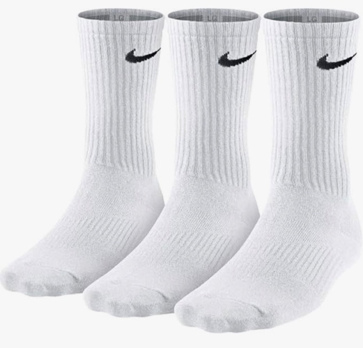 White NikeCrew Socks Size L