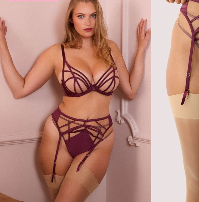 Playful Promises Ramona Wine Lingerie Set