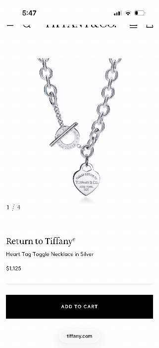 Return to Tiffany® Heart Tag Toggle Necklace in Silver