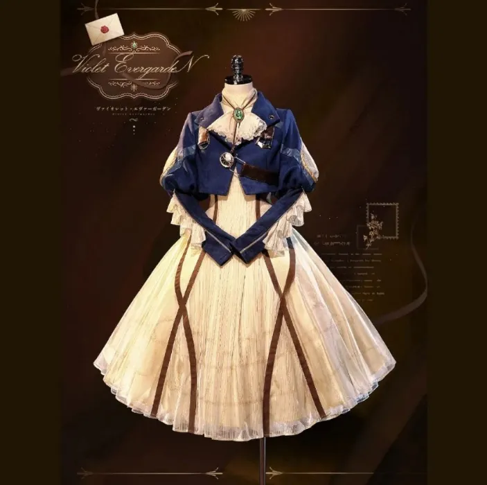 【Nekocos】Anime Violet Evergarden Cosplay Violet Evergarden Cosplay Costume Premium Edition | Custom-Tailor - Full Set+Wig / M