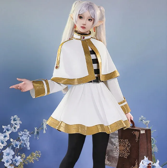 【Nekocos】Anime Cosplay Friren Cosplay Costume Premium Edition | Custom-Tailor - Full Set+Wig / M