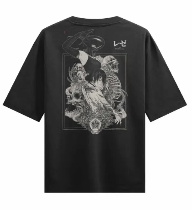 Reze (WEAPON) - Oversized Heavy Tee - Faded Black / S