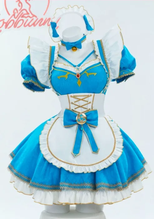 Princess Zelda Derivative Maid Costume Dress with Apron Sleeves