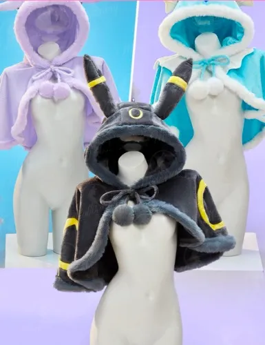 PM Derivative Sexy Plush Cloak Cute Hooded Fluffy Cape