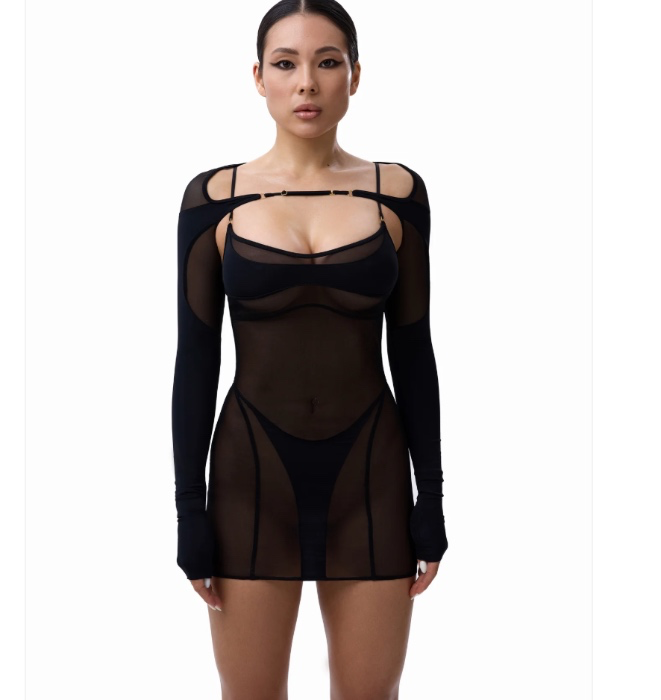 Virre Mini Mesh Dress black