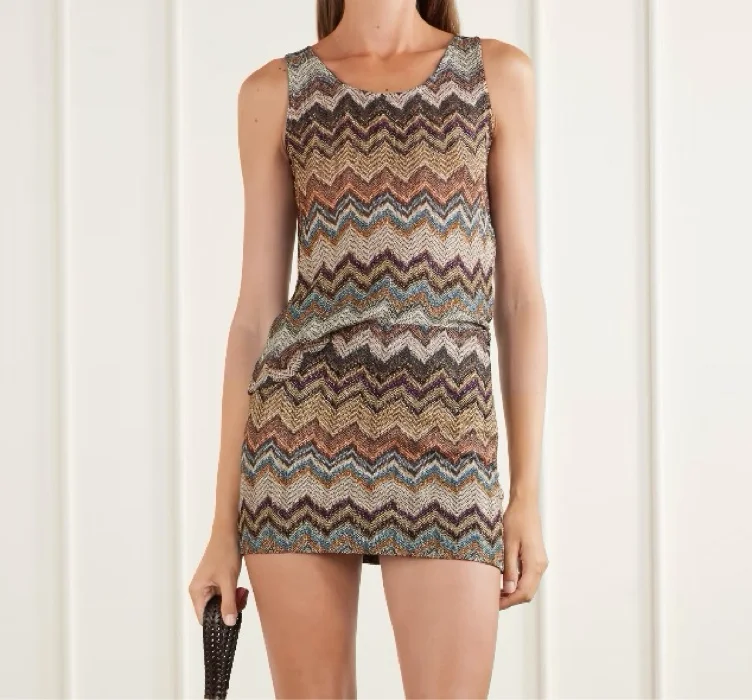 Missoni Striped metallic crochet-knit skirt