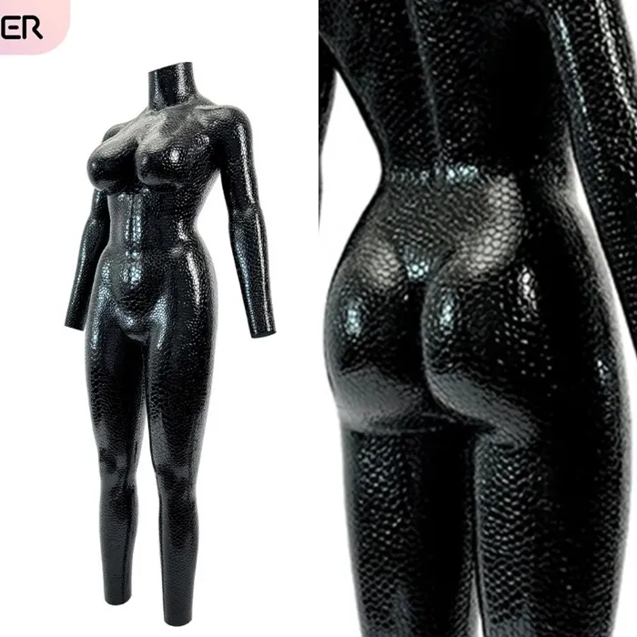Black Glossy Serpentine Texture Silicone Bodysuit