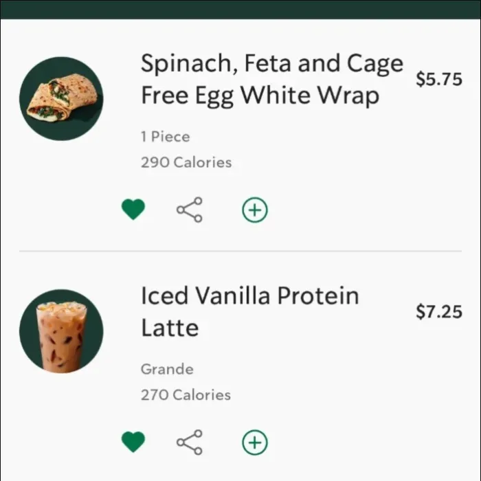 Starbucks - Wrap & Protein Latte