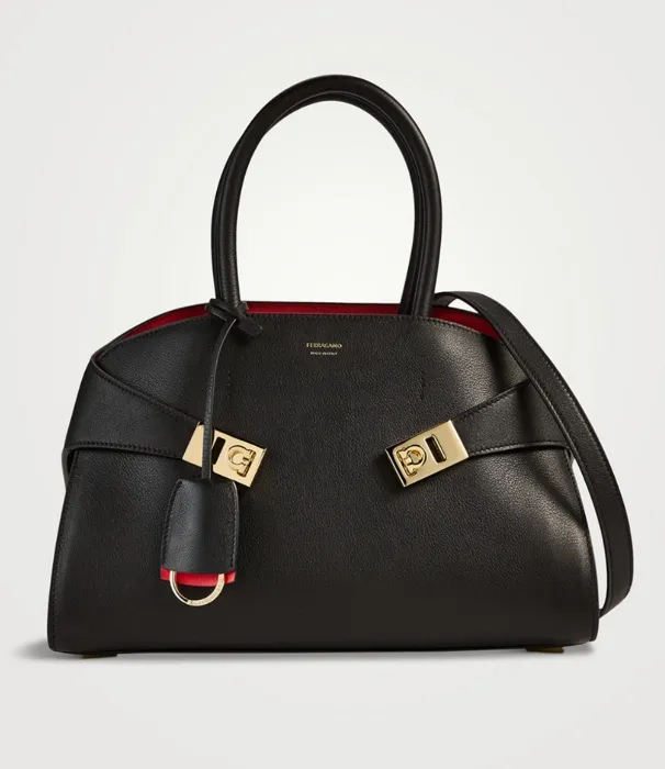 Ferragamo Medium Hug Bicolour Leather Satchel