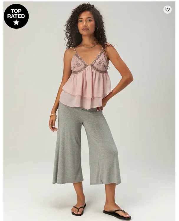 FULL TILT Womens Low Rise Gaucho Pants - HEATHER GRAY - XS