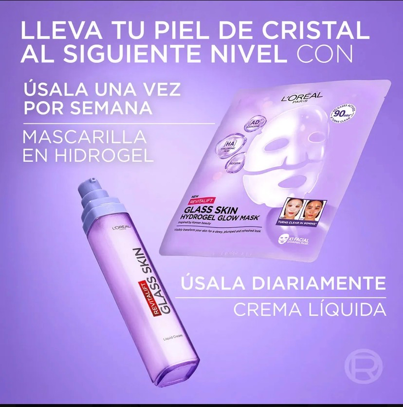 Mascarilla facial L'Oréal Paris Revitalift Ácido Hialurónico Glass Skin Hidratante