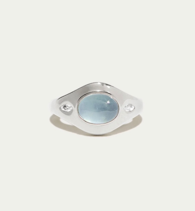 Harvest Signet Ring | Aquamarine Stone Fruit
