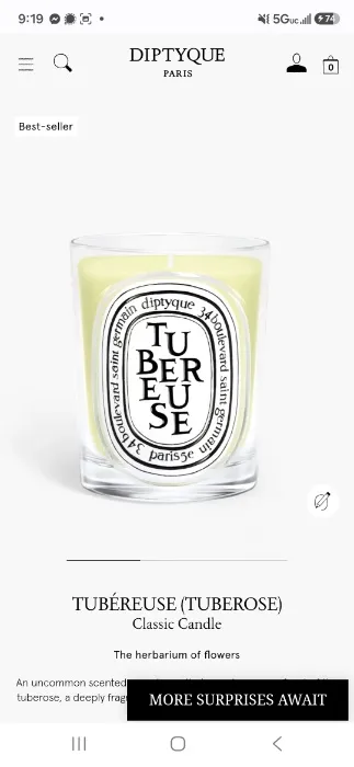 Diptyque luxury candle