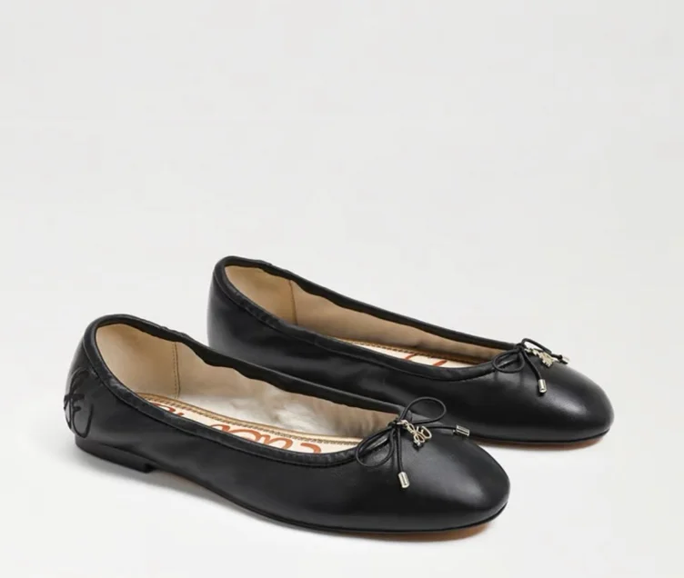Felicia Ballet Flat - Black Leather