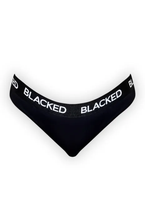 blacked bikini bottom.