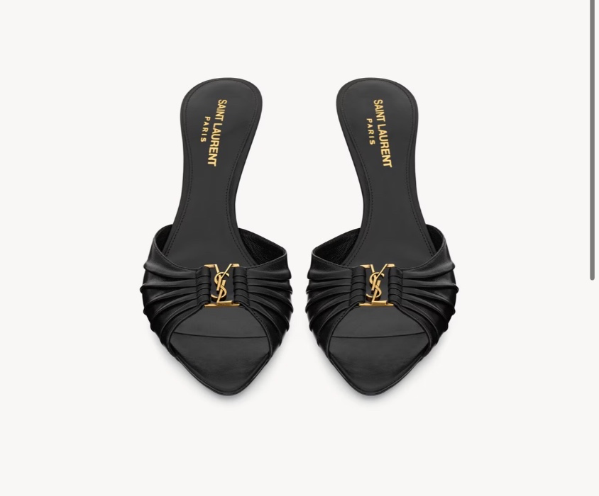 YSL Black Heeled Mules - Size 7