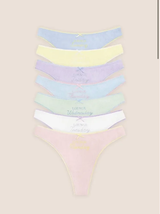 Days of the week thongs 