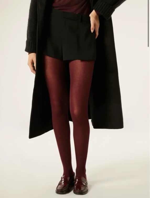 Burgundy cashmere tights