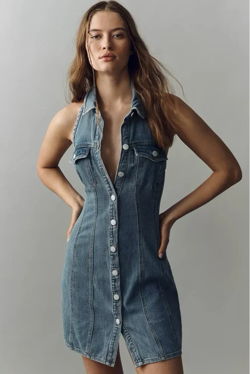 Pilcro Sleeveless Denim Mini Dress size xxs 