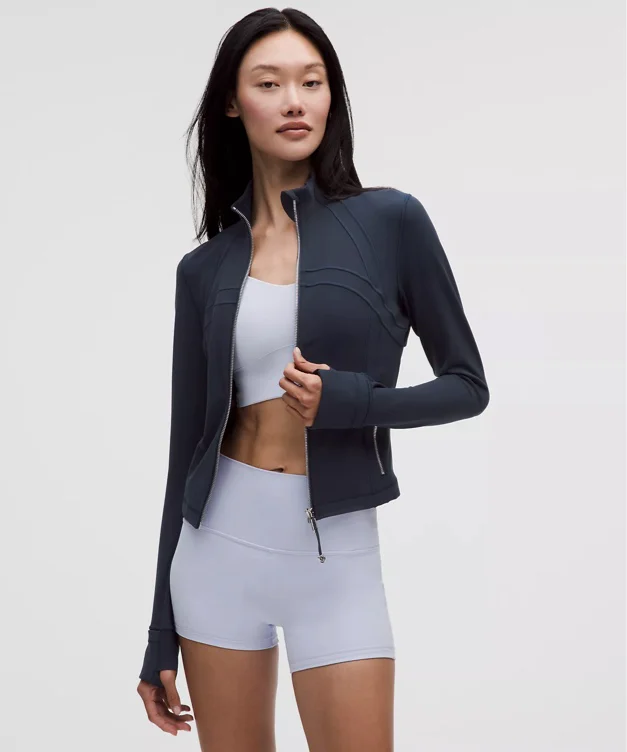 Define Cropped Jacket *Nulu - True Navy/Mirror Silver/Mirror Silver-4