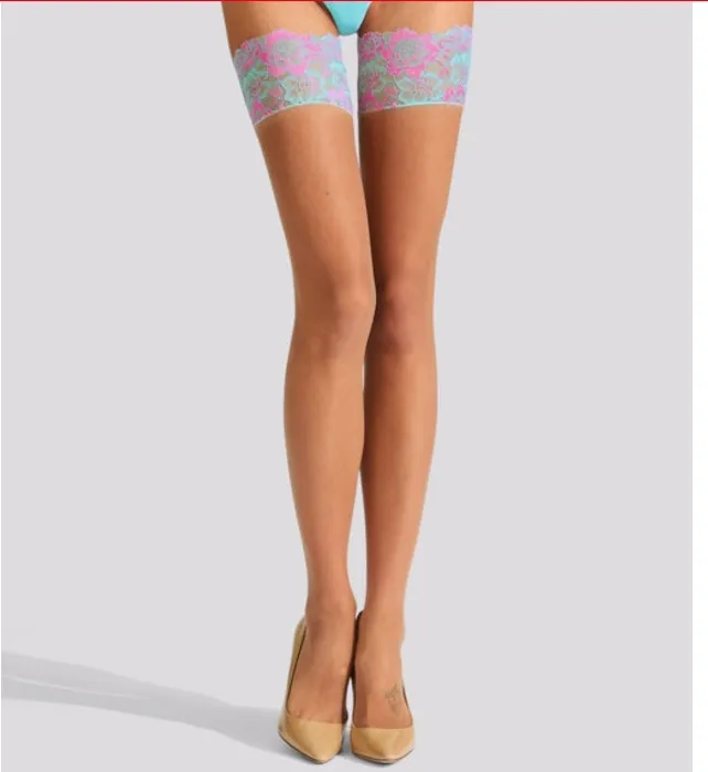 Lace Top Contrast Hold ups