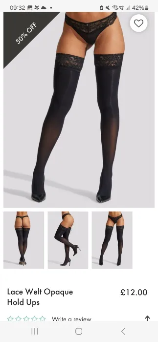 Lace Welt Opaque Hold Ups