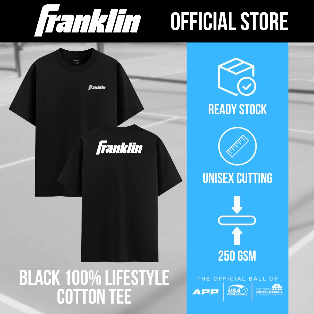 Franklin Shirt 100% Cotton Unisex Black Lifestyle Oversized Tee