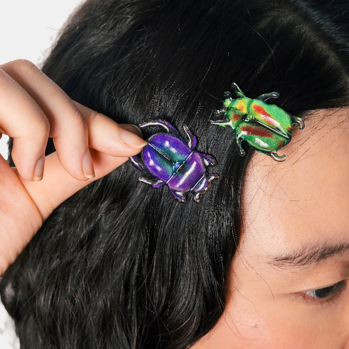 Beetle Hair Clips in Shining Armor