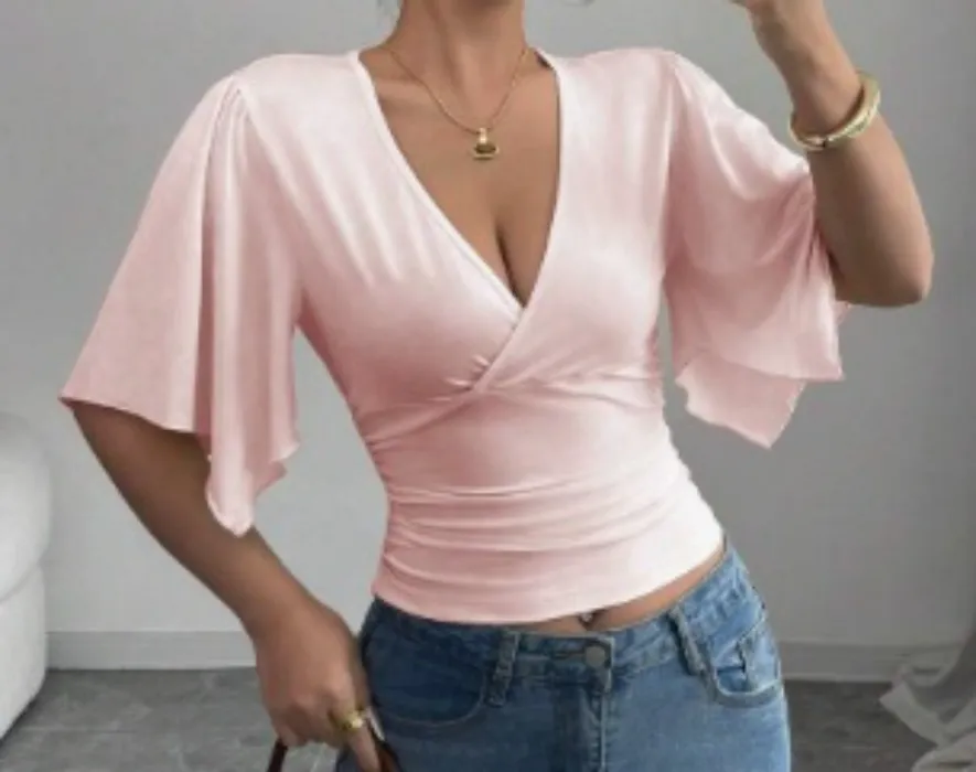 Pink Angel Wing Top