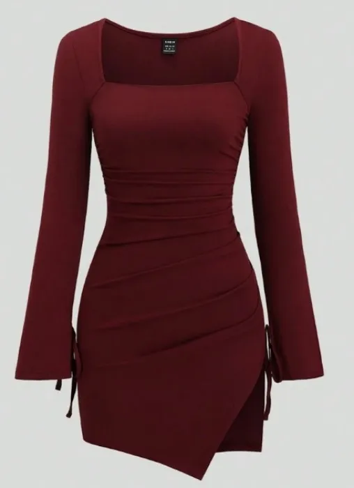 Burgundy Bodycon Dress