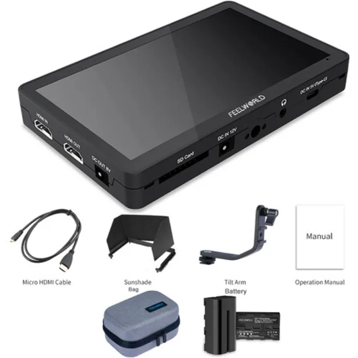 FeelWorld F6 Plus V2 Monitor with ANP75 Battery and AMC5 Bag Kit