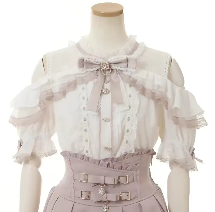 White ribbon blouse